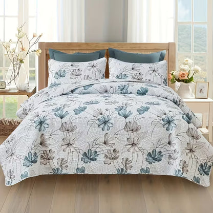 3pcs Floral Pattern bedding, Including 1 Quilt Cover And 2 Pillowcase, Is Soft, Breathable, Comfortable, Lightweight.