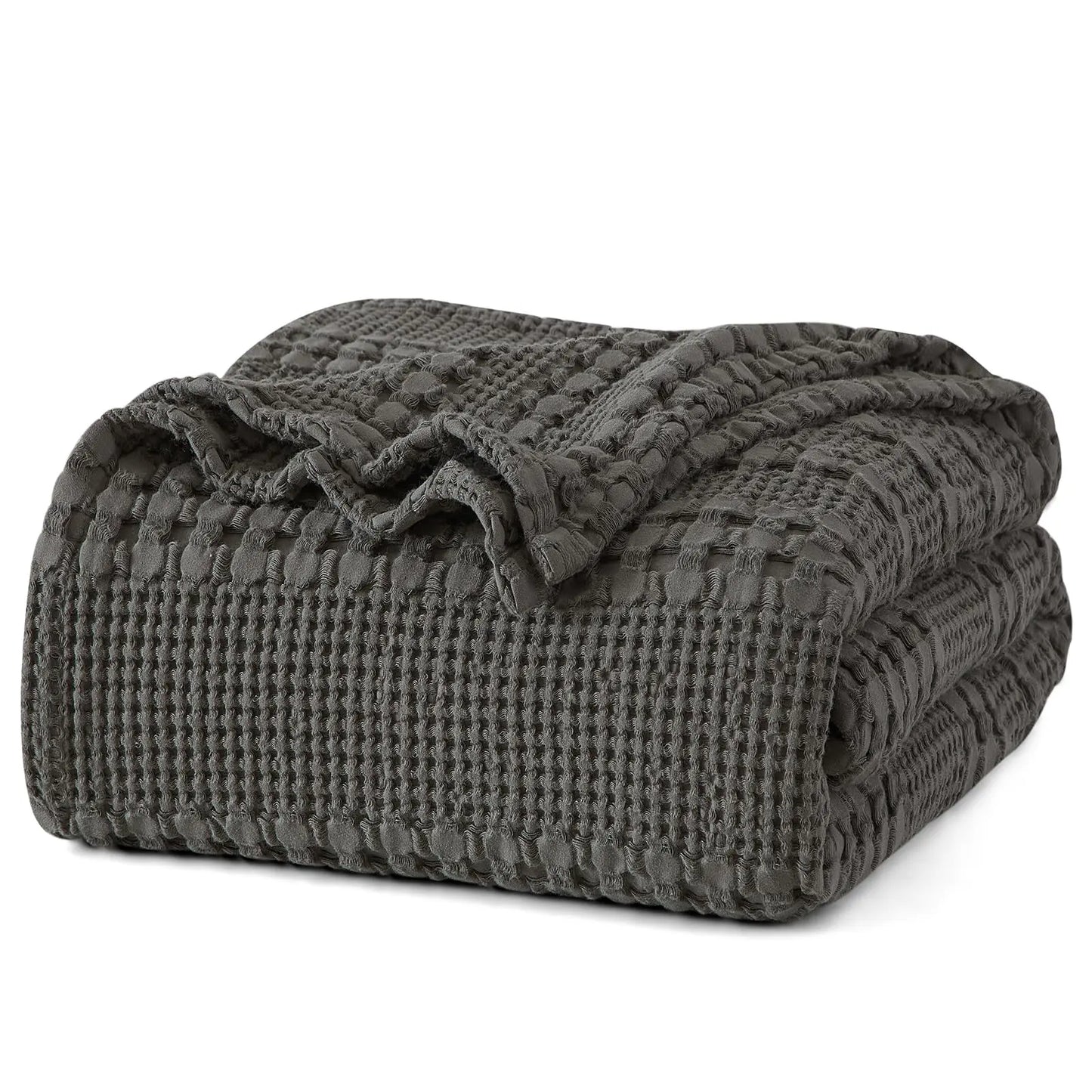 100% Cotton Weave Waffle Blanket, Aesthetic Soft Lightweight and Breathable Blanket