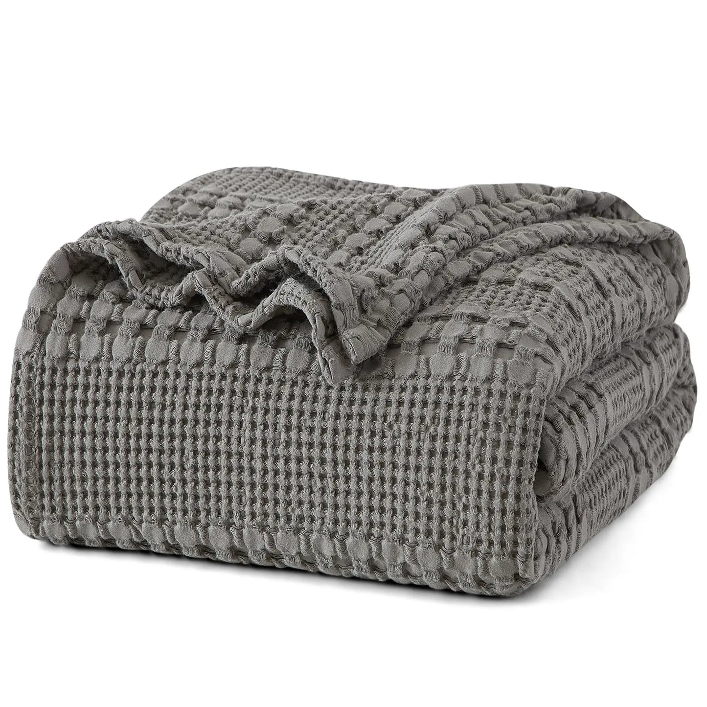 100% Cotton Weave Waffle Blanket, Aesthetic Soft Lightweight and Breathable Blanket