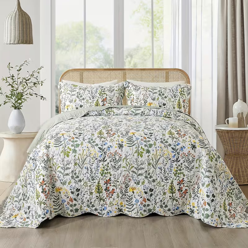 3pcs Floral Pattern bedding, Including 1 Quilt Cover And 2 Pillowcase, Is Soft, Breathable, Comfortable, Lightweight.