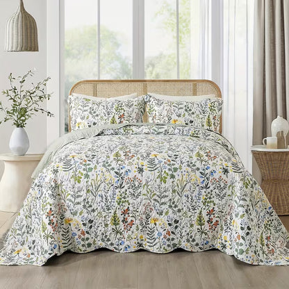 3pcs Floral Pattern bedding, Including 1 Quilt Cover And 2 Pillowcase, Is Soft, Breathable, Comfortable, Lightweight.