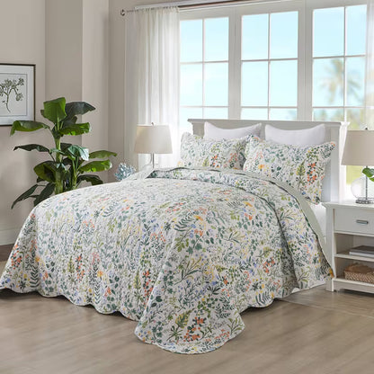 3pcs Floral Pattern bedding, Including 1 Quilt Cover And 2 Pillowcase, Is Soft, Breathable, Comfortable, Lightweight.