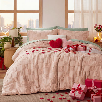 Bohemian Quilted 3-Piece Bedding Set with a soft, breathable comforter and two matching pillowcases.