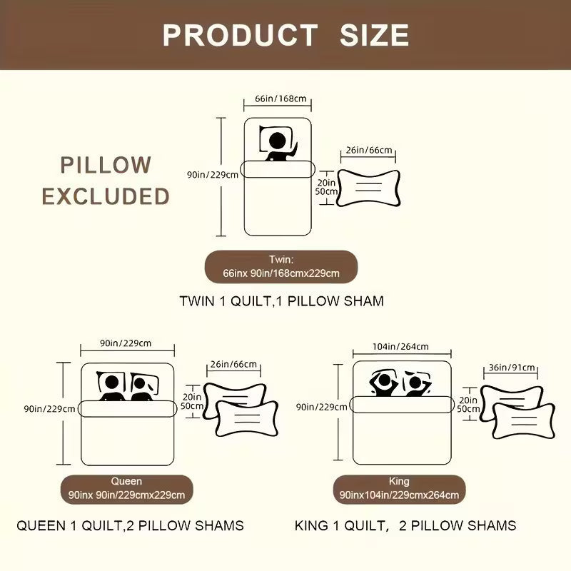 3pcs Floral Pattern bedding, Including 1 Quilt Cover And 2 Pillowcase, Is Soft, Breathable, Comfortable, Lightweight.
