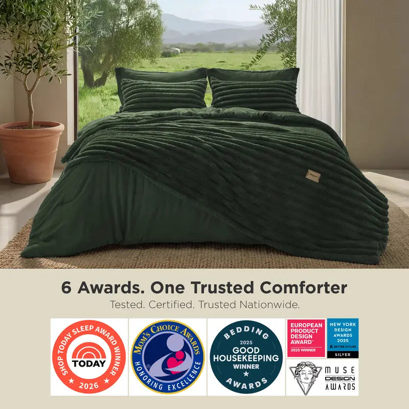 🌟6-Piece Gentlesoft 2-in-1 Comforter Set All-Season Detachable Blanket with SnapTech