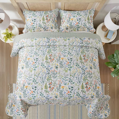 3pcs Floral Pattern bedding, Including 1 Quilt Cover And 2 Pillowcase, Is Soft, Breathable, Comfortable, Lightweight.