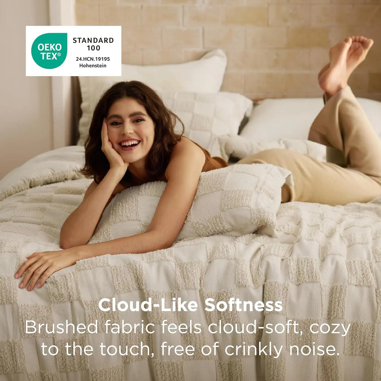 Bohemian Quilted 3-Piece Bedding Set with a soft, breathable comforter and two matching pillowcases.