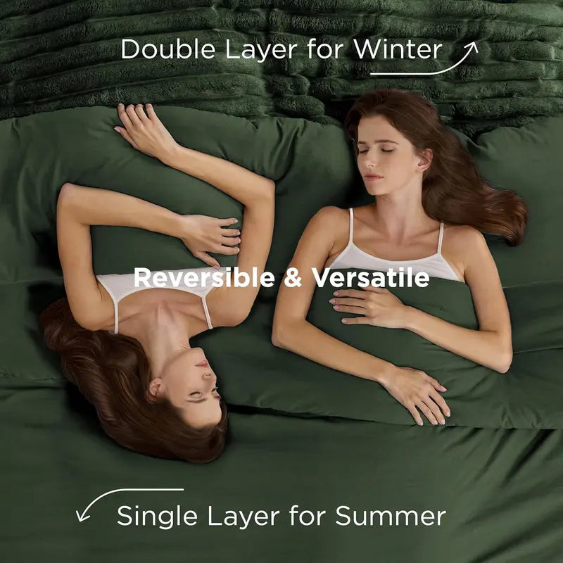 🌟6-Piece Gentlesoft 2-in-1 Comforter Set All-Season Detachable Blanket with SnapTech
