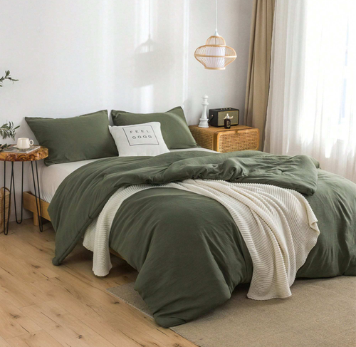 3-Piece Luxury Pom Pom Bedding Sets, All Seasons Use Light Weight With Warm Fluffy Washed Cotton Microfiber - 1 Comforter +2 Pillowcases