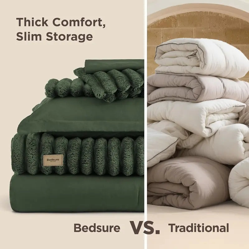 🌟6-Piece Gentlesoft 2-in-1 Comforter Set All-Season Detachable Blanket with SnapTech