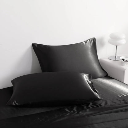4-Piece Satin Bedding Set – Ultra-Soft Silky Sheets with Envelope Pillowcases, OEKO-TEX Certified Luxury Bedding, Gentle on Acne-Prone Skin